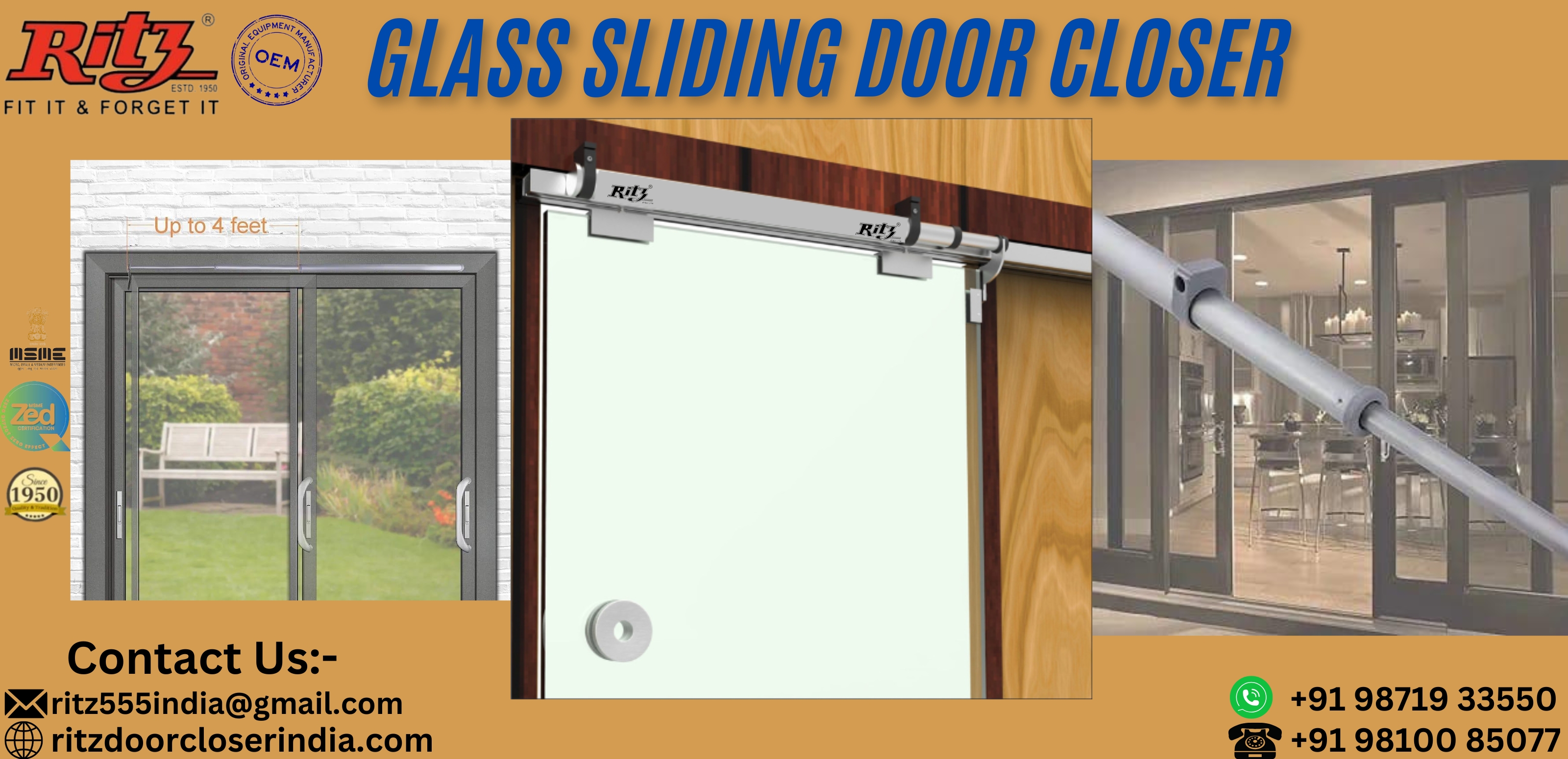 Glass Sliding Door Closer